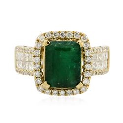 14KT Yellow Gold 3.06 ctw Emerald and Diamond Ring