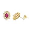 Image 2 : 14KT Yellow Gold 2.07 ctw Ruby and Diamond Earrings