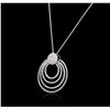 Image 3 : 14KT White Gold 0.90 ctw Diamond Pendant With Chain