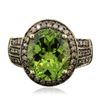 Image 1 : 14KT Yellow Gold 5.49 ctw Peridot and Brown Diamond Ring