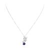 Image 1 : 14-18KT White Gold 1.49 ctw Sapphire and Diamond Pendant With Chain