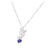 Image 3 : 14-18KT White Gold 1.49 ctw Sapphire and Diamond Pendant With Chain