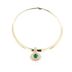 18KT Yellow Gold 3.00 ctw Emerald and Diamond Enhancer