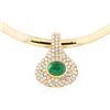 Image 2 : 18KT Yellow Gold 3.00 ctw Emerald and Diamond Enhancer