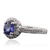 Image 2 : 14KT White Gold 1.21 ctw Tanzanite and Diamond Ring