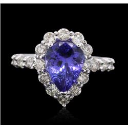 14KT White Gold 2.70 ctw Tanzanite and Diamond Ring