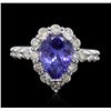 Image 1 : 14KT White Gold 2.70 ctw Tanzanite and Diamond Ring