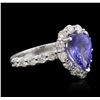 Image 2 : 14KT White Gold 2.70 ctw Tanzanite and Diamond Ring