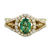 Image 1 : 14KT Yellow Gold 0.62 ctw Emerald and Diamond Ring