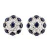Image 1 : 14KT White Gold 19.90 ctw Sapphire and Diamond Earrings