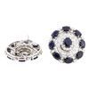 Image 2 : 14KT White Gold 19.90 ctw Sapphire and Diamond Earrings
