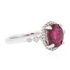 Image 2 : 14KT White Gold 2.07 ctw Ruby and Diamond Ring