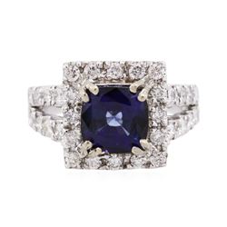 14KT White Gold 3.08 ctw Sapphire and Diamond Ring