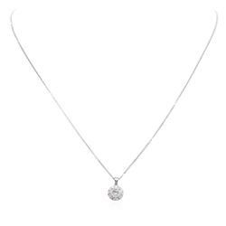 14KT White Gold 0.97 ctw Diamond Pendant With Chain