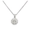 Image 2 : 14KT White Gold 0.97 ctw Diamond Pendant With Chain