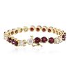 Image 2 : 14KT Yellow Gold 4.32 ctw Ruby and Diamond Bracelet
