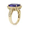 Image 3 : 14KT Yellow Gold 7.68 ctw Tanzanite and Diamond Ring