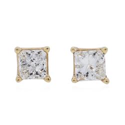 14KT Yellow Gold 0.87 ctw Diamond Stud Earrings