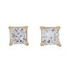 Image 1 : 14KT Yellow Gold 0.87 ctw Diamond Stud Earrings