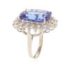 Image 3 : 14KT White Gold 15.93 ctw GIA Certified Tanzanite and Diamond Ring