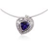 Image 3 : 14KT Two-Tone Gold 10.88 ctw Tanzanite and Diamond Pendant With Chain
