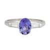 Image 3 : Platinum 1.19 ctw Tanzanite and Diamond Ring