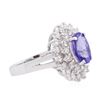 Image 2 : 14KT White Gold 1.65 ctw Tanzanite and Diamond Ring