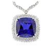 Image 2 : 18KT White Gold GIA Certified 68.80 ctw Tanzanite and Diamond Necklace