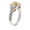 Image 3 : 18KT Two-Tone Gold 1.23 ctw Fancy Light Yellow Diamond Ring