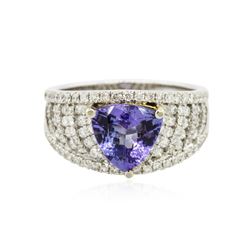 14KT Two-Tone Gold 1.91 ctw Tanzanite and Diamond Ring