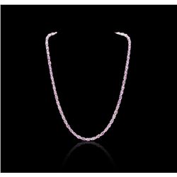 14KT White Gold 15.00 ctw Pink Sapphire and Diamond Necklace
