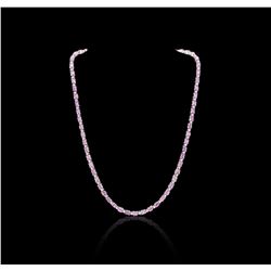 14KT White Gold 15.00 ctw Pink Sapphire and Diamond Necklace