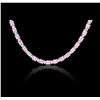Image 2 : 14KT White Gold 15.00 ctw Pink Sapphire and Diamond Necklace