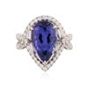 Image 1 : 14KT White Gold 7.14 ctw Tanzanite and Diamond Ring