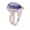 Image 3 : 14KT White Gold 7.14 ctw Tanzanite and Diamond Ring