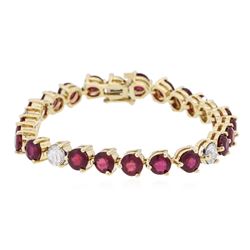 14KT Yellow Gold 18.27 ctw Ruby and Diamond Bracelet