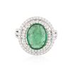 Image 1 : 14KT White and Yellow Gold 4.44 ctw Emerald and Diamond Ring