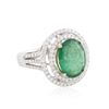 Image 2 : 14KT White and Yellow Gold 4.44 ctw Emerald and Diamond Ring