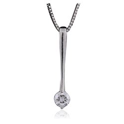 14KT White Gold 0.25 ctw Diamond Pendant With Chain