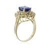 Image 3 : 14KT Yellow Gold 2.49 ctw Tanzanite and Diamond Ring