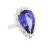 Image 2 : 14KT White Gold GIA Certified 8.92 ctw Tanzanite and Diamond Ring