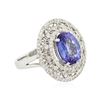 Image 2 : 14KT White Gold 4.02 ctw Tanzanite and Diamond Ring