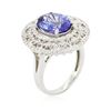 Image 3 : 14KT White Gold 4.02 ctw Tanzanite and Diamond Ring