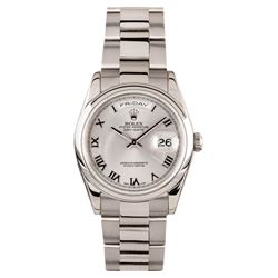 Gents Rolex 18KT White Gold Presidential Day Date Wristwatch