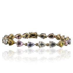 14KT Yellow Gold 16.08 ctw Fancy Sapphire Bracelet