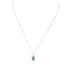 Image 1 : 14KT White Gold 2.21 ctw Emerald and Diamond Pendant With Chain