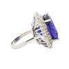 Image 3 : 14KT White Gold GIA Certified 24.34 ctw Tanzanite and Diamond Ring