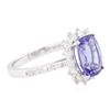 Image 2 : 14KT White Gold 2.38 ctw Tanzanite and Diamond Ring