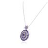 Image 3 : 14KT White Gold 12.68 ctw Tanzanite and Diamond Pendant With Chain
