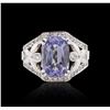Image 1 : 14KT White Gold 4.16 ctw Blue Tourmaline and Diamond Ring